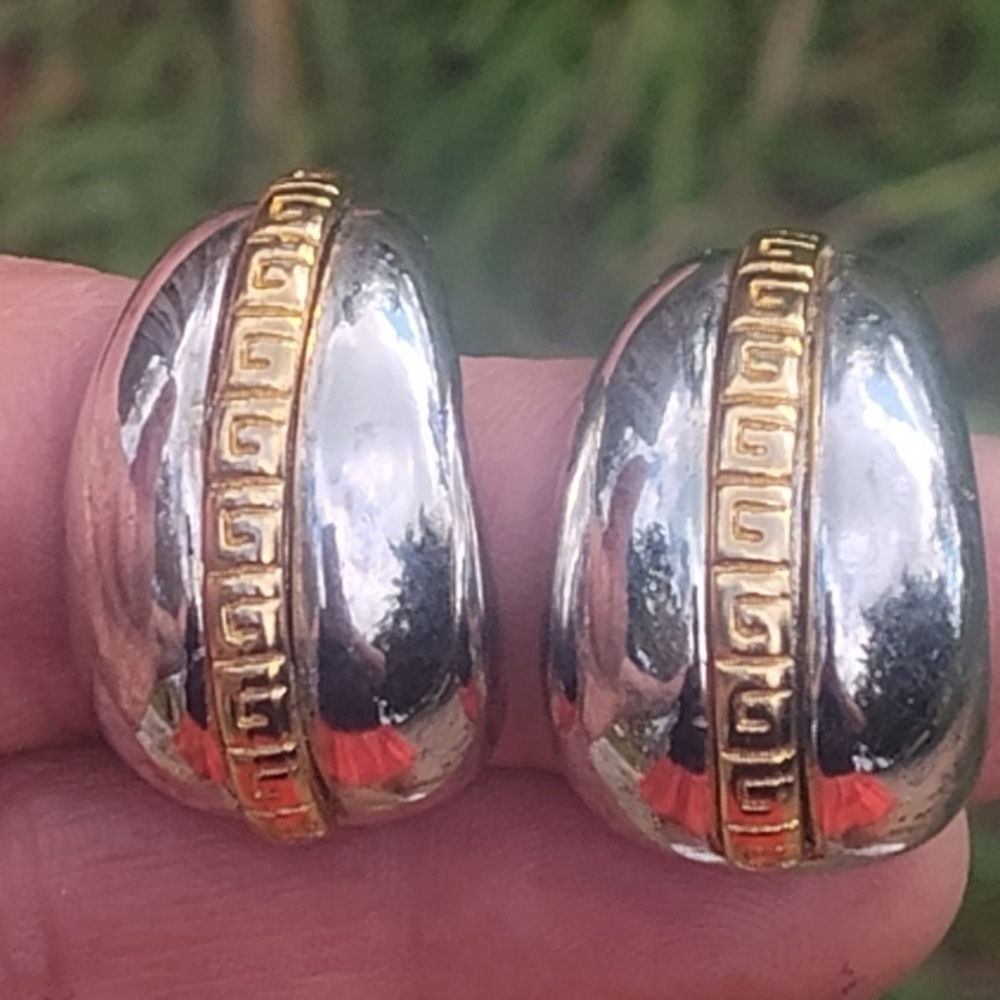 Givenchy Silver and Gold Geometric Earrings
